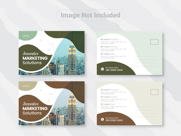 Corporate business postcards design template standard postcards design in standard size postcards