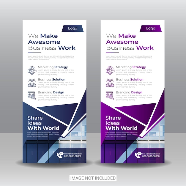 Corporate business roll up banner design creative design roll up banner