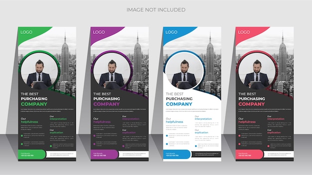 Corporate business roll up banner design or poll up design template