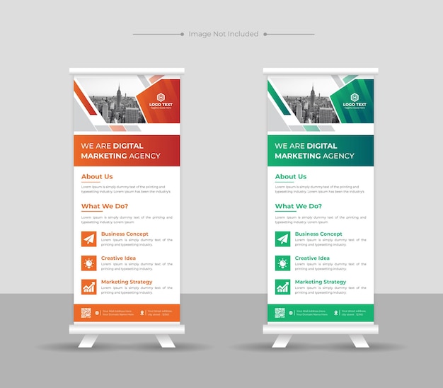 Corporate business roll up banner or stand or standee banner template