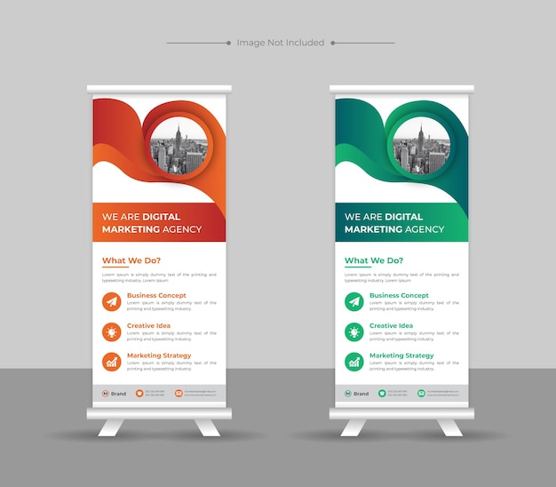 Corporate business roll up banner or stand or standee banner template