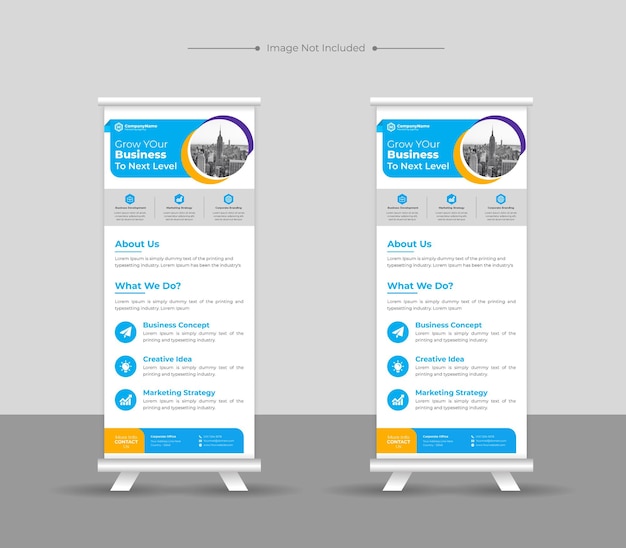 Corporate business roll up banner or stand or standee banner template