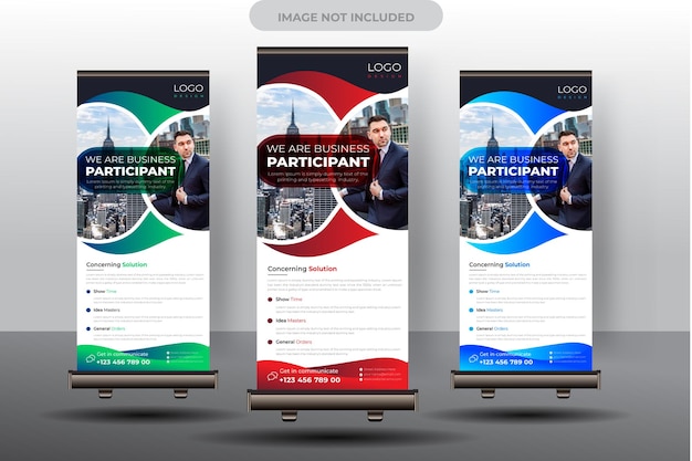 Corporate business roll up banner template design with professional modern design