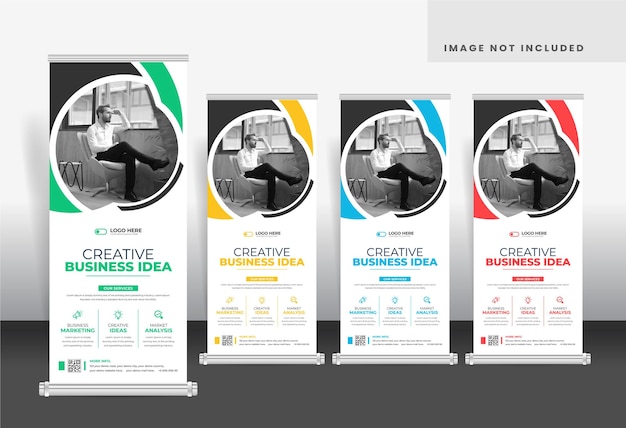 Vector corporate business roll up banner template x banner stand design