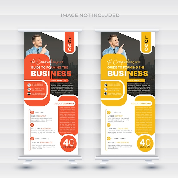 Corporate business roll up display standee for presentation purpose