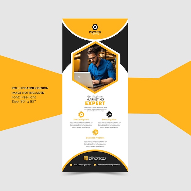 Vector corporate business roll up pull up x banner stranded template design