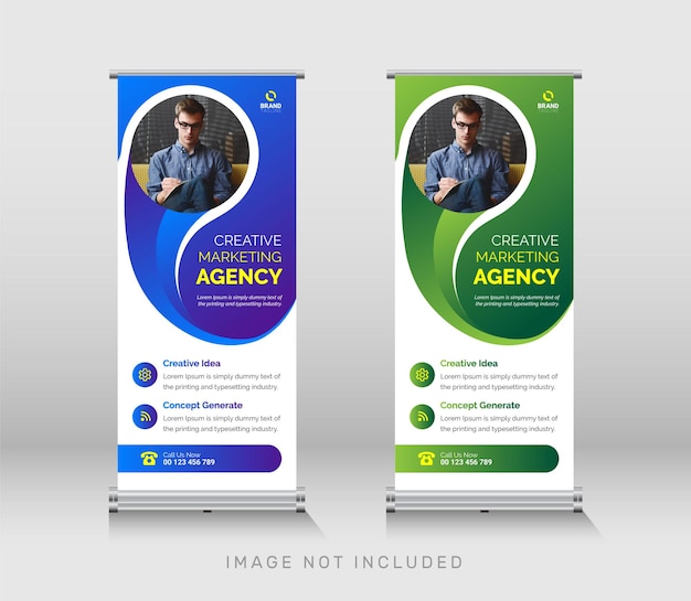 Corporate business roll up signage banner design template