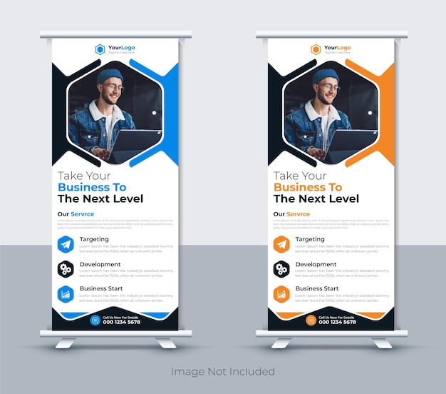 Corporate business rollup banner design template