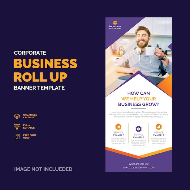 Corporate business rollup X banner Design Premium Vector