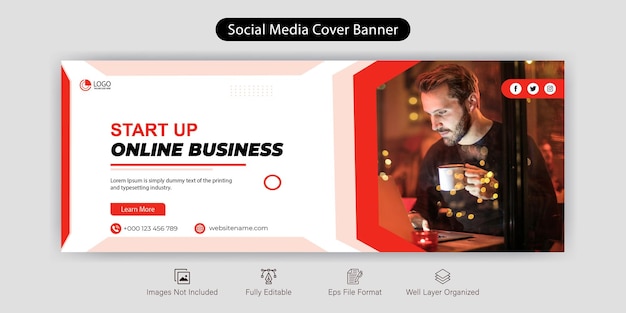 Corporate business social media facebook cover banner template design