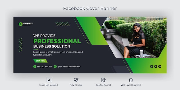 Corporate business social media facebook cover banner template