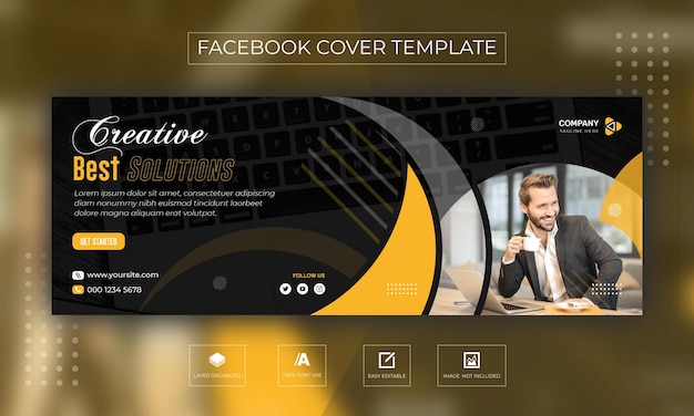 Corporate business social media facebook cover and web banner template