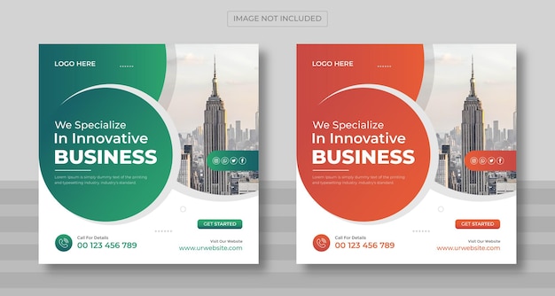  Corporate Business Social Media Post Banner design template