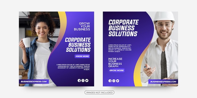 Corporate business social media post templates