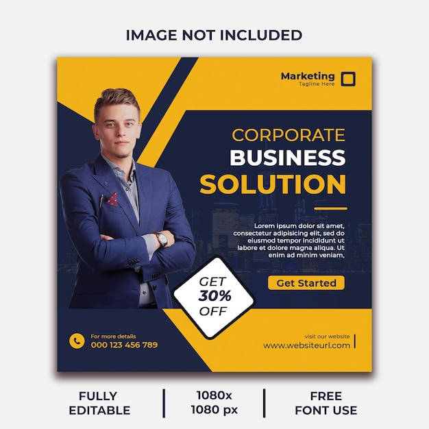 Corporate Business Solution Social Media Post Template