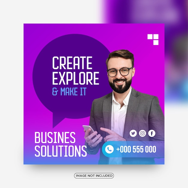 Corporate business solutions social media post templates