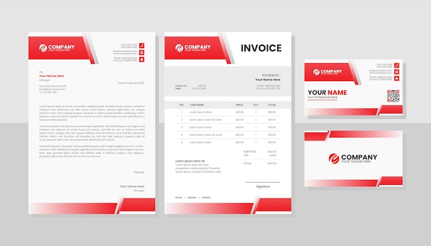 Corporate business stationery pack template