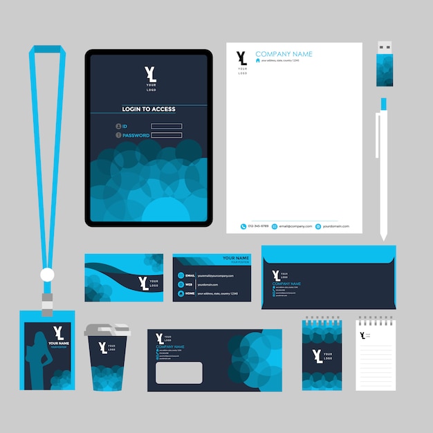 Corporate business stationery set