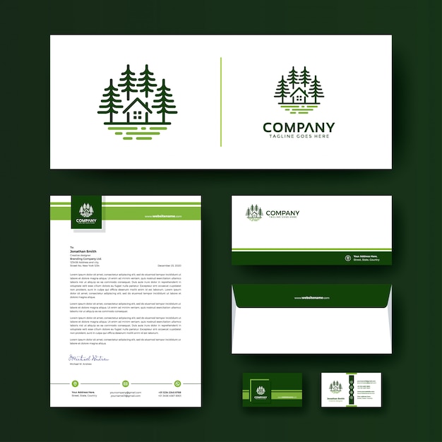 Corporate business stationery template with logo