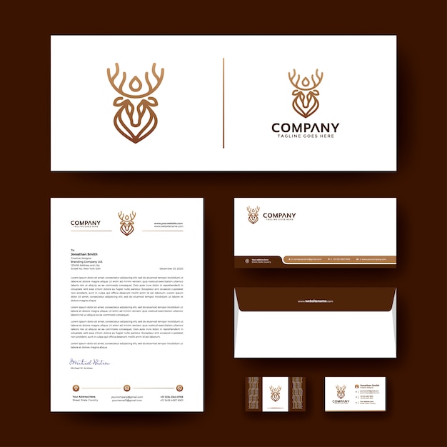 Corporate business stationery template with luxury logo.