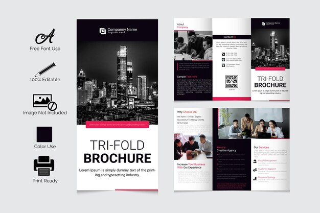 Vector corporate business trifold brochuore template design premium vector