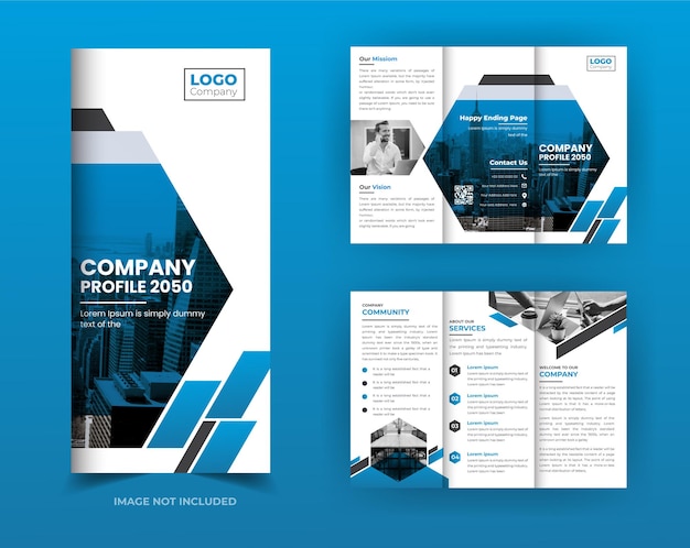 Corporate business trifold brochure design template