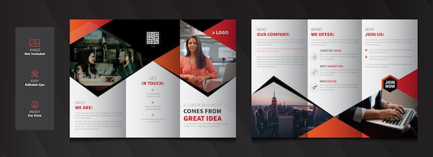 Corporate business trifold brochure template design  