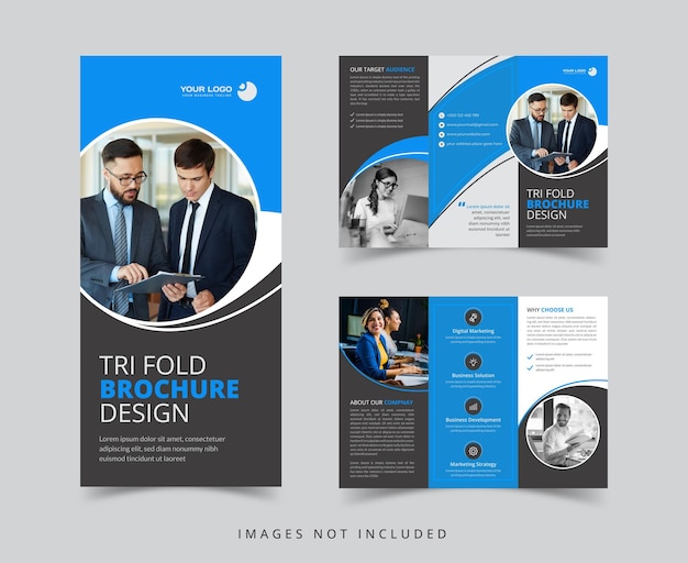 Corporate business trifold design template