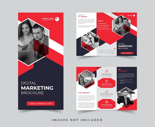 Corporate business trifold design template