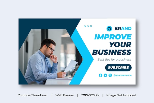 Corporate business web banner template and video thumbnail