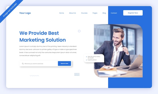 Vector corporate business website landing page ui template design template