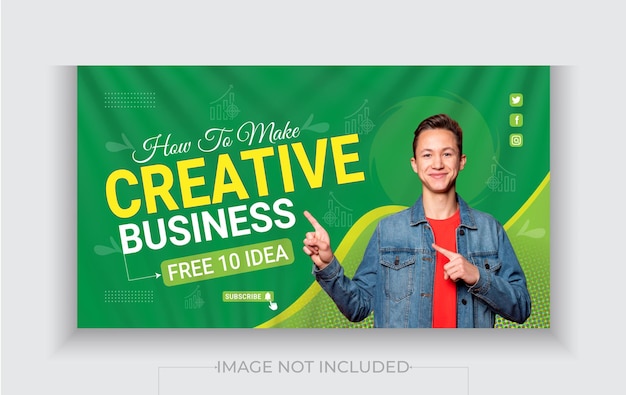 Corporate Business Youtube Thumbnail Vector Design