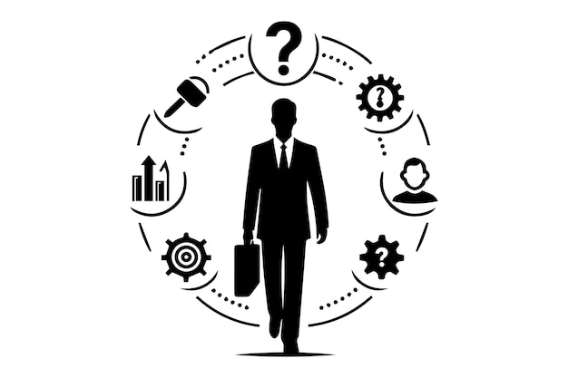 Vector corporate businessman silhouette