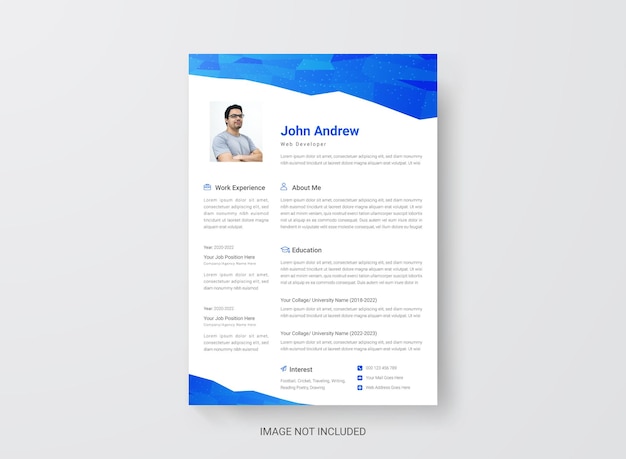 Corporate clean and blue minimalist and elegant Resume template