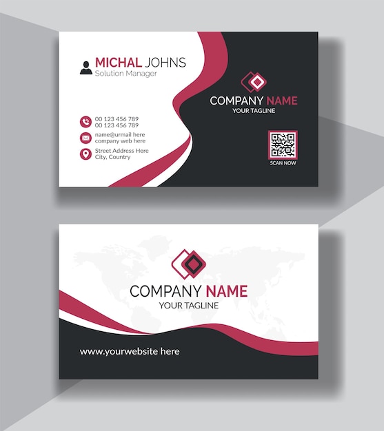 Corporate clean style modern business card design, professional creative business card template