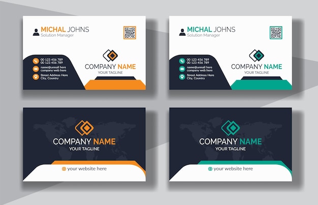 Corporate clean style modern business card design professional creative visiting card template