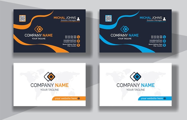 Corporate clean style modern business card design professional creative visiting card template