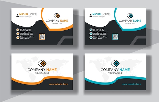 Corporate clean style modern business card design professional creative visiting card template