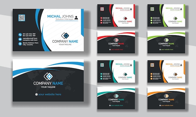 Corporate clean style modern business card design professional creative visiting card template