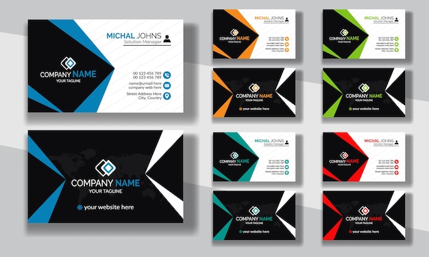 Corporate clean style modern business card design professional creative visiting card template