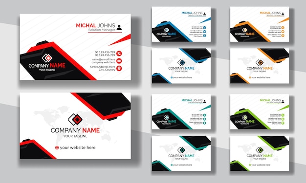 Corporate clean style modern business card design professional creative visiting card template