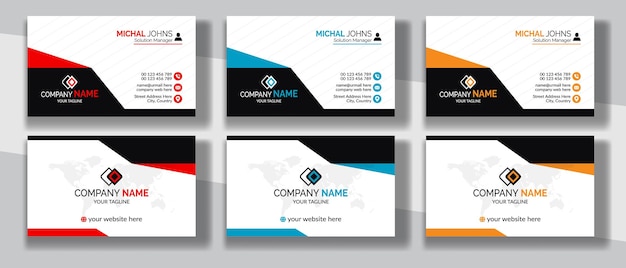 Corporate clean style modern business card design professional creative visiting card template