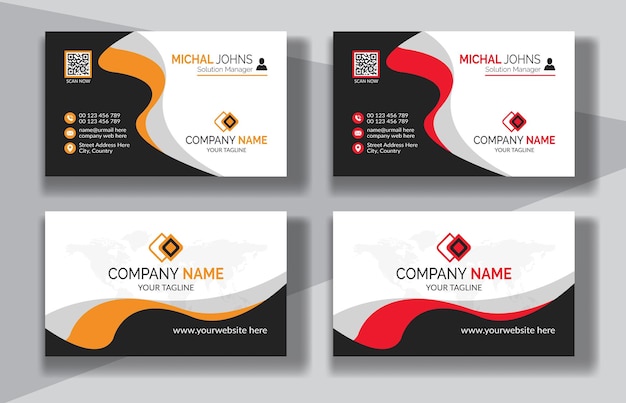 Corporate clean style modern business card design, professional creative visiting card template.