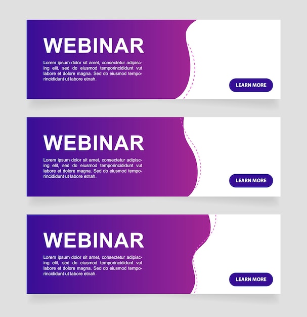 Corporate communication webinar web banner design template