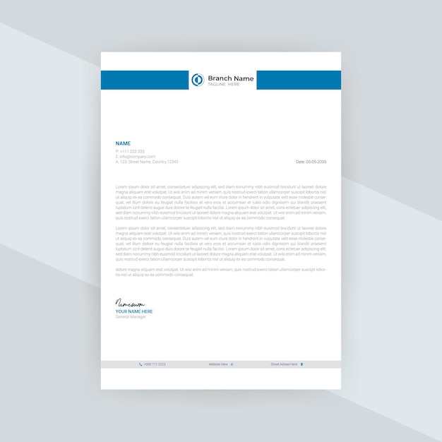 Corporate company business letterhead design template vector