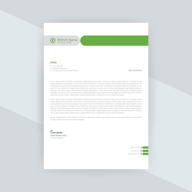 Corporate company business letterhead design template vector