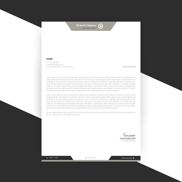 Corporate company business letterhead design template vector