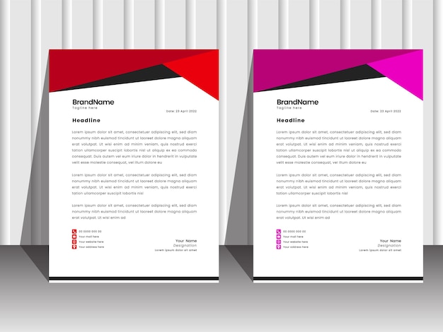 Corporate company business letterhead design template