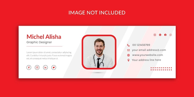 Corporate company Email signature template or email footer and personal business social media Design