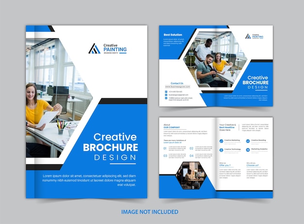 corporate company profile bifold brochure template design